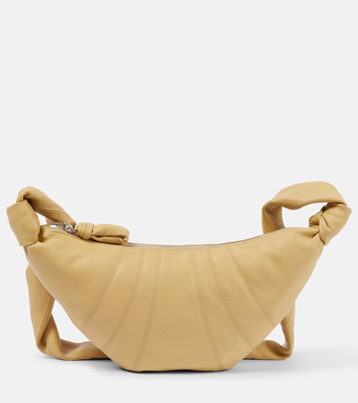 Lemaire Croissant Medium Leather Shoulder Bag In Beige