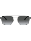 Prada Unisex Sunglasses Pr 67zs In Silver