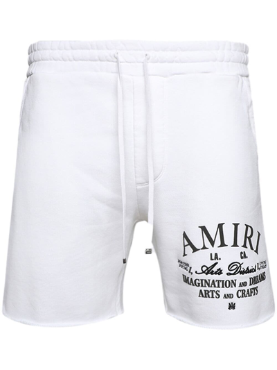 Amiri White Logo Print Track Shorts