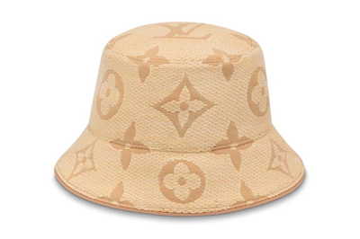 Pre-owned Louis Vuitton Beachview Bucket Hat Natural Colour