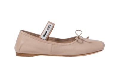Pre-owned Miu Miu Ballerinas Water Lily Leather