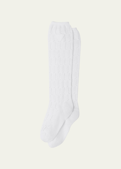Prada Cotton Crew Socks In White