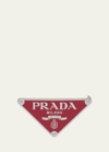 Prada Emaillierte Gürtelschliesse Aus Metall In Fiery Red