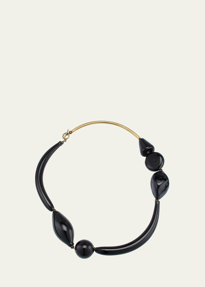 Dries Van Noten Beaded Statement Necklace In Black