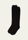 Prada Cotton Crew Socks In F0002 Nero