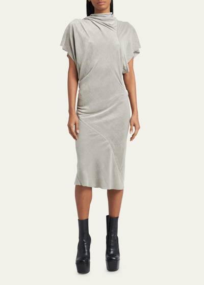 princess polly baby blue dress Rick Owens Green Stretch Cotton Asymmetric Midi Dress M Rick Owens main image 0