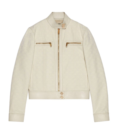 Gucci Gg Canvas Bomber Jacket In Neutrals