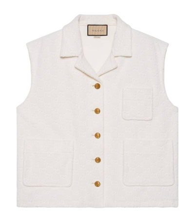 Gucci Cotton Gg Gilet In White