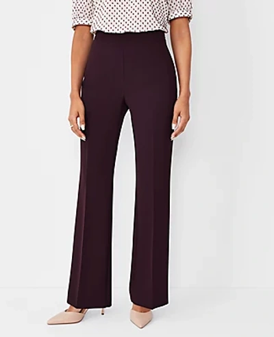 Ann Taylor The Side Zip Trouser Pant In Crepe In Midnight Fig