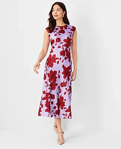 strapless open back dress Modern 1950s Style ANN TAYLOR Silk Geometric Shirtwaist Dress