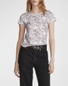Rag & Bone Allover Paisley Organic Cotton T-shirt In Pink Multi