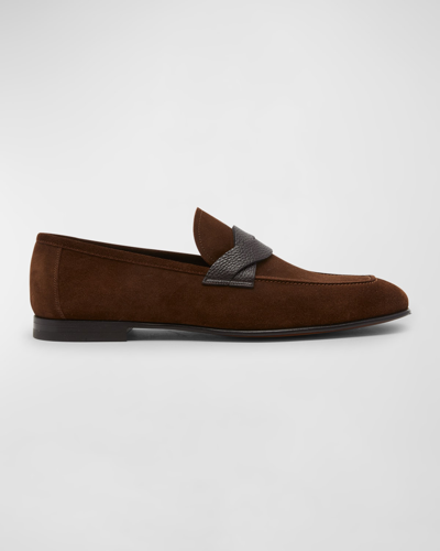 Tom Ford Suede Loafers In Burnt