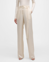 LAPOINTE HIGH WAISTED SILK BELTED PANTS