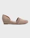 Eileen Fisher Ida D'orsay Suede Wedges In Earth