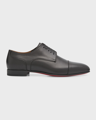 Christian Louboutin Greggo Leather Oxford Shoes In Black