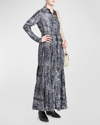 Golden Goose Bandana Print Long Sleeve Maxi Shirtdress In Anthracite