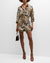 Camilla Role Call Silk Long-sleeve Boiler Playsuit In Role Call