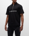 Givenchy Archetype Zipped Polo Shirt In Cotton In Black