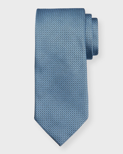 Zegna Men's Geometric Silk Tie In Bright Blue Solid