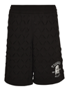 Versace Logo-print Cotton Shorts In Black