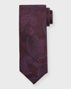Canali Men's Paisley Jacquard Silk Tie In Dark Purple