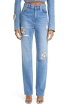 AREA DISTRESSED CRYSTAL DETAIL JEANS