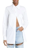 AREA PLEATED HEART BIB COTTON TUXEDO SHIRT