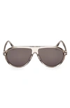 Tom Ford Marcus 60mm Gradient Pilot Sunglasses In Light Brown Smoke