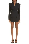 Alexander Wang Dry Wool Twill Blazer Dress In Black