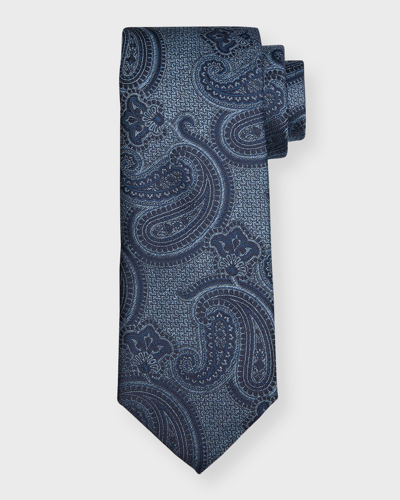 Canali Men's Paisley Jacquard Silk Tie In Navy