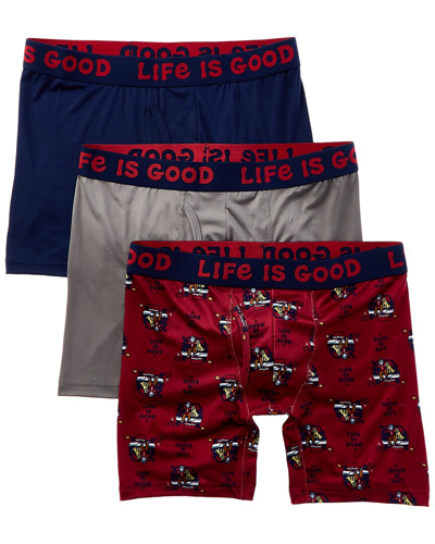 Life Is Good 3pk Super Soft Boxer Brief In Red
