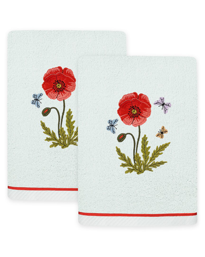 Linum Home Textiles Polly 2pc Embellished Turkish Cotton Hand Towel Set