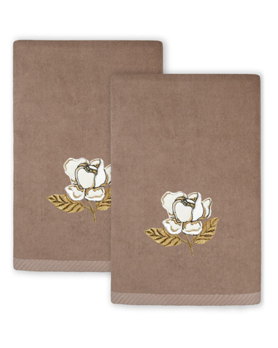 Linum Home Textiles Maggie 2pc Embellished Turkish Cotton Fingertip Towel Set