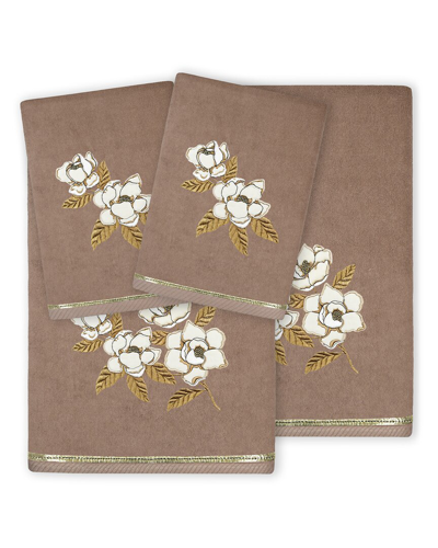 Linum Home Textiles Maggie 4pc Embellished Turkish Cotton Towel Set