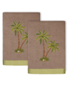 Linum Home Textiles Palmera 2pc Embellished Turkish Cotton Hand Towel Set