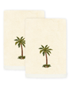 Linum Home Textiles Palmera 2pc Embellished Turkish Cotton Fingertip Towel Set