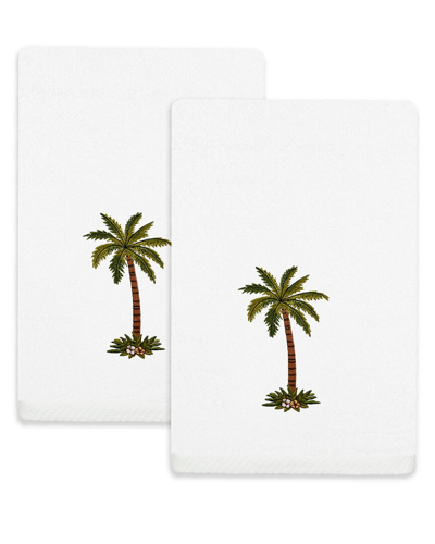 Linum Home Textiles Palmera 2pc Embellished Turkish Cotton Fingertip Towel Set