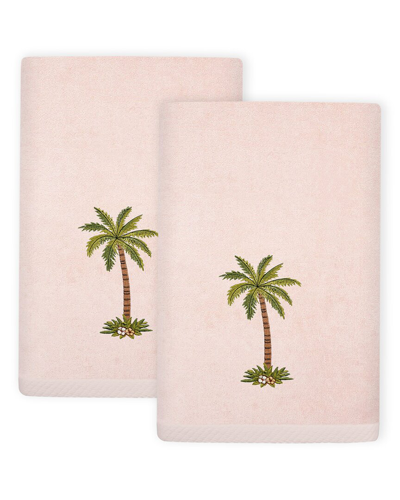 Linum Home Textiles Palmera 2pc Embellished Turkish Cotton Fingertip Towel Set