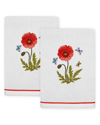 Linum Home Textiles Polly 2pc Embellished Turkish Cotton Hand Towel Set