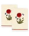 Linum Home Textiles Polly 2pc Embellished Turkish Cotton Hand Towel Set