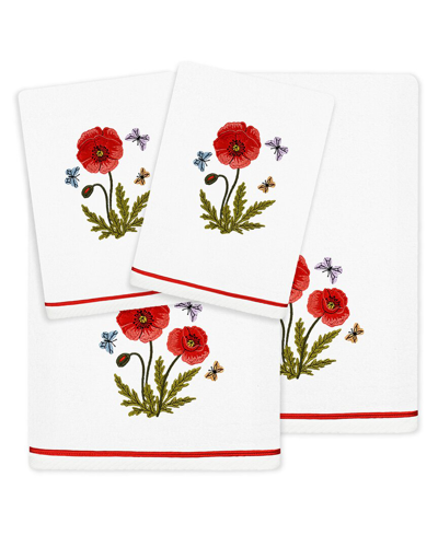 LINUM HOME TEXTILES LINUM HOME TEXTILES POLLY 4PC EMBELLISHED TURKISH COTTON TOWEL SET