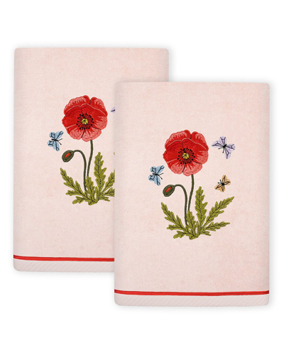 Linum Home Textiles Polly 2pc Embellished Turkish Cotton Hand Towel Set