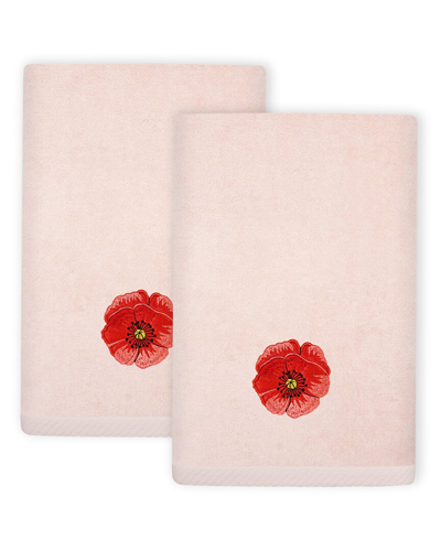 Linum Home Textiles Polly 2pc Embellished Turkish Cotton Fingertip Towel Set