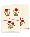 Linum Home Textiles Polly 4pc Embellished Turkish Cotton Towel Set