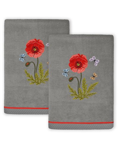 Linum Home Textiles Polly 2pc Embellished Turkish Cotton Hand Towel Set