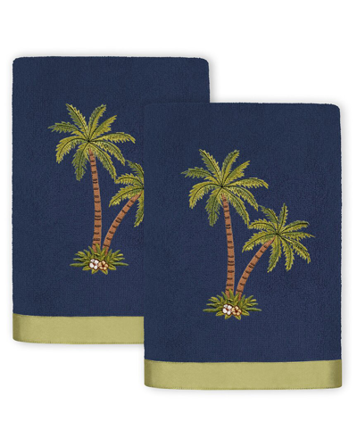 Linum Home Textiles Palmera 2pc Embellished Turkish Cotton Hand Towel Set