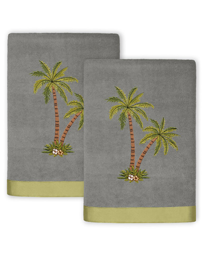 Linum Home Textiles Palmera 2pc Embellished Turkish Cotton Hand Towel Set