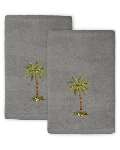 Linum Home Textiles Palmera 2pc Embellished Turkish Cotton Fingertip Towel Set