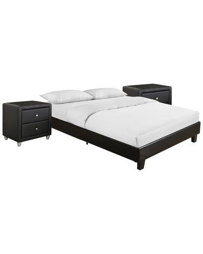 Camden Isle S Acton Platform Bed With Two Nightstands In Black