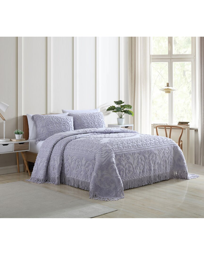 Beatrice Home Fashions Medallion Chenille Bedspread In Lavender